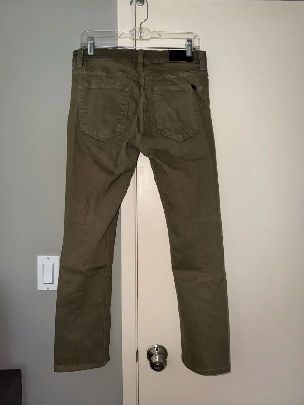 Men's Straight Olive Green Jeans